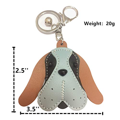 MUAMAX Dog Keychain Charms Pet Key Ring Cute Car Key Chain for Kids Puppy Bag Charm Gifts for Dog Lover Blue