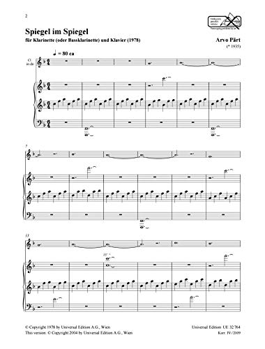 Spiegel im Spiegel for Clarinet and Piano: UE32764
