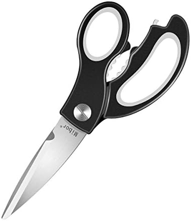 Kitchen Shears,Mibor Multi Purpose Heavy Duty Kitchen Scissors Purpose Utility Scissors for Chicken,Poultry,Fish,Meat,Vegetables,Herbs,BBQ for Kitchen Shears Scissors (Black)