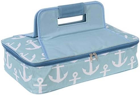 Travel Trends Fashion Print Insulated Portable Casserole Warmer Aqua Anchor