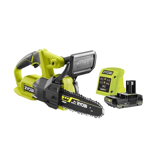 RYOBI 18 V ONE+ Akku-Kettensäge RY18CS20A-125 (Schwertlänge 20 cm, inkl. 1 x 2,5Ah Akku und Ladegerät im Karton)