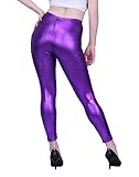 HDE Women's Shiny Leggings Metallic Liquid Wet Look Stretch Pants Clubwear