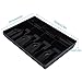 Cash Drawer Register Insert Tray, Replacement 4 Bills 3 Money Storage Box Plastic 12.6 x 9.6 x 1.4inch Black & White(Black)