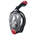 Full Face Snorkel Mask Upgrade Version Safer Lightest Foldable Easybreath 180° Panoramic View Double Anti-Fog Anti-Leak Gear Bag Camera Mount Base Earplugs Snorkel Set for Adult Youth