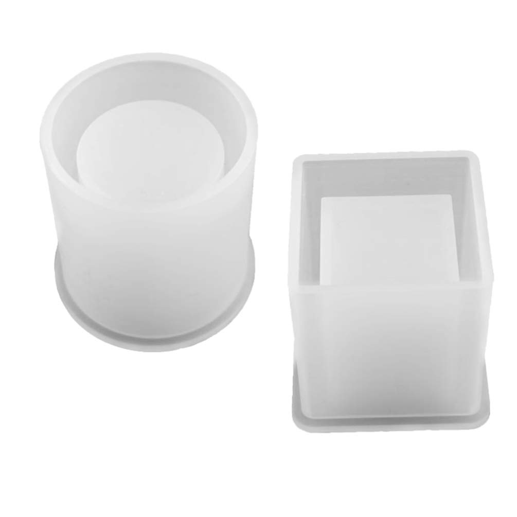 HEALLILY Silicone Resin Molds Cylinder Molds Pen Holder Molds DIY Flower Pot Mold Succulent Planter Mould for Handmade Crafting 2pcs