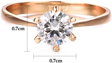 Yoursfs 0.5Ct Cubit Zirconia Rings For Women Simple Engagement Ring for Wedding 18K Rose GP Fashion Jewelry