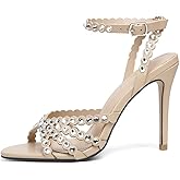 Beauty Cry Rhinestone Heels Strappy Stiletto Sexy High Heels for Wedding Party Date