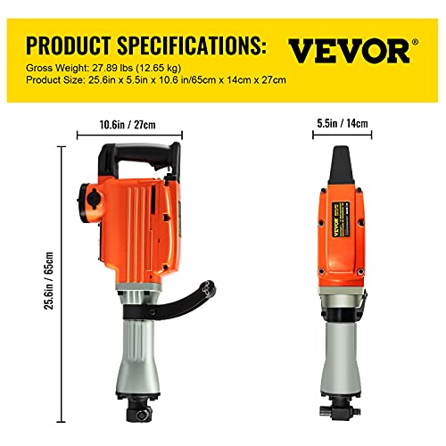 VEVOR Demolition Jack Hammer 3600W Jack Hammer Concrete Breaker 1800