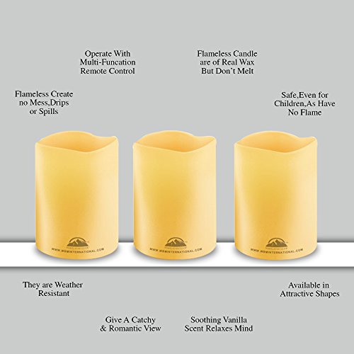 Himalayan Glow HG1205 3 Piece Wbm Pillar Flameless Candles, 3 Inch, Ivory Color (3-Pack) - Thumbnail 4