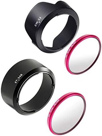 Zeroportjapan レンズフード Ew 53 Et 54b レンズフィルター 49mm 52mm ４点セット Canon Eos Kiss M M100 M0 M10 M6 Mark Ii ダブルズームキット に適合 ピンク