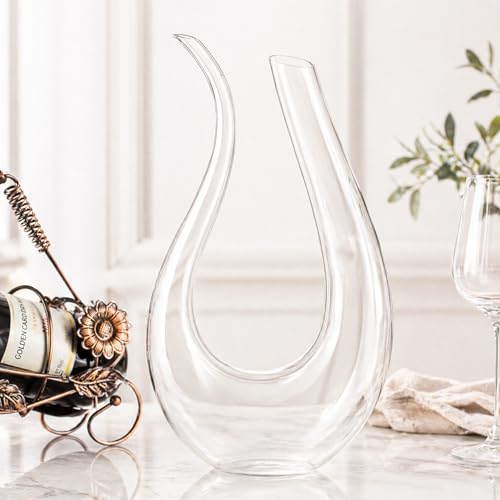 Zerci - 100% Lead Free U Shape Hand Blown Crystal Wine Carafe 1.5L
