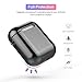 REFLYING Upgrade Case Compatible for AirPods [1st and 2nd Gen], Soft TPU Plated Case Shockproof Protective Case Cover Compatible with AirPods & AirPods 2019 [Front LED Visible] - Black