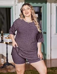 IN'VOLAND Women's Plus Size 2 Piece Outfits Short