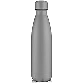 Volhoply 25oz Insulated Water Bottle 1/2/4 Pack, Double Wall Stainless Steel Vacuum Bottles, Keeps Cold & Hot, BPA Free Leak Proof Bottles (Gray,1 Pack)