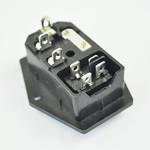SODIAL(R) 3 Pin IEC320 C14 Inlet Module Plug Fuse Switch Male Power Socket 10A 250V