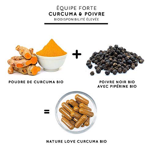 Curcuma Bio capsules – 2150 mg par dose quotidienne. 240 capsules véganes. Testé en laboratoire & certifié bio. Sans stéarate de magnésium. Dosage élevé, végan, fabriqué en Allemagne