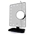 Rucci Vanity Mirror with L.E.D. Light and Movable Round Insert Mirror 10X Magnification. 8 inches Long by 13 inches Height Including Base. Round Insert Mirror 3 inches Diameter. Soft Touch Switch.