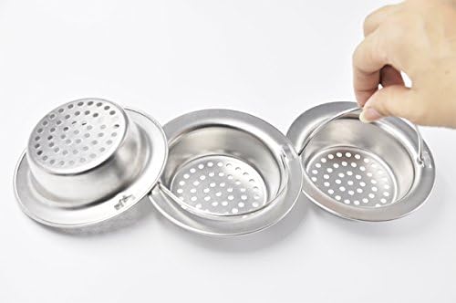 PERNULO Pack of 2 Kitchen hand-held Sink Strainer, Large Wide Rim 4.3" Diameter-Stainless Steel Strainer-Bath Tube ,Perfect for Kitchen Sink and Bathroom Drain ,Cleaning Tool