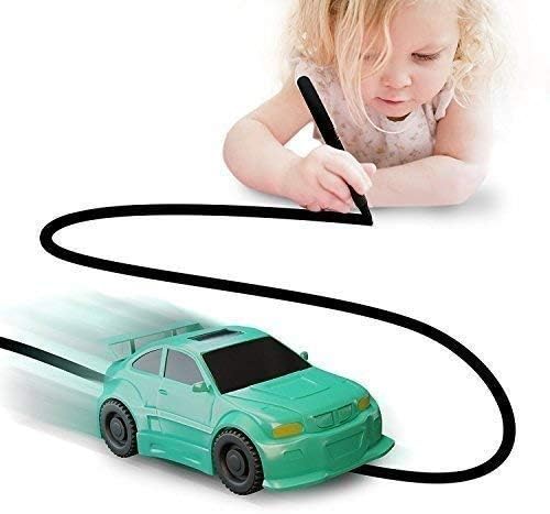 Zekpro Magic Vehicles Inductive Truck [Follows Black Line] Magic Toy Cars for Kids & Children - Best Toddler Toys Mini Magic Pen Inductive Kids Car Follow [Green Car]