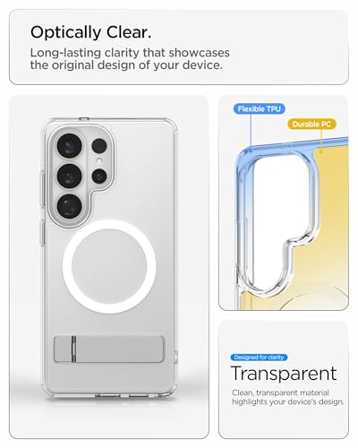 Spigen Ultra Hybrid S MagFit for Samsung Galaxy S26 ULTRA case cover [MagSafe compatible] with Kickstand - Clear White