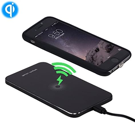 Qi Wireless Charger for iPhone 6 - stardrift Qi Wireless Charging Pad + 4.7" iPhone 6/ 6S Qi Receiver Case (Elegant Black Aluminum Charging Dock / Base,Leather Qi iPhone case)