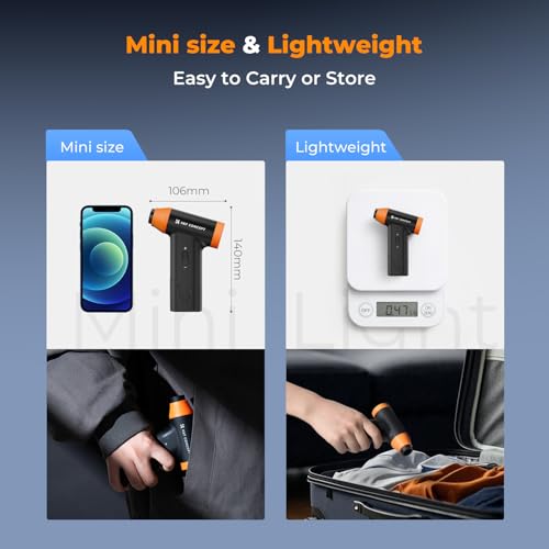 K&F CONCEPT BS200 2 in 1 Compressed Air Blower, 150000TR/Min Mini Powerful Wireless Blower with 5000mAh Battery | 6 Nozzles | Brushless Motor for Cleaning Camera PC Keyboard Car