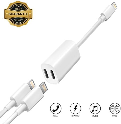 iPhone Adapter, Everdigi iPhone 7 Adapter and Splitter Dual Lightning Headphone Audio and Charge Adapter Cable with Dual Lightning Ports for iPhone X/8/8 plus/7/7 plus and iOS 10 or Later
