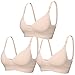 COOSHCO Women's Sleeping Nursing Maternity Bra Push up Wirefree Breastfeeding Bra 3-Pack Beige M