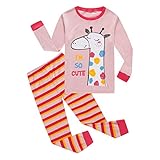 ECwin Giraffe Pajamas Toddler Girl Clothes Set