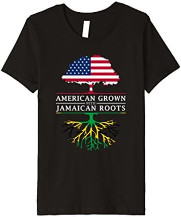 Kids American Grown with Jamaican Roots T-Shirt - Jamaica Shirt 12 Black