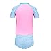 Little Girls Two Piece Swimsuits Short Sleeve Rash Guard Swimwear Set Swim Shirt Set 4T