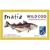 Matiz Wild Cod in Olive Oil | From Spain | 5 Pack | Natural Artisan Wild Caught Fish | Packed Fresh, Never Frozen |