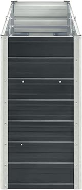 vidaXL Garden Raised Bed Galvanised Steel Anthracite 240x40x77 cm view 7