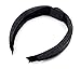 STHUAHE Pack of 3 Women Wide Stripes Cloth Cross Knot Hair Hoop Hairband Headband Hair Accessories (black Darkgrey Deepblue)