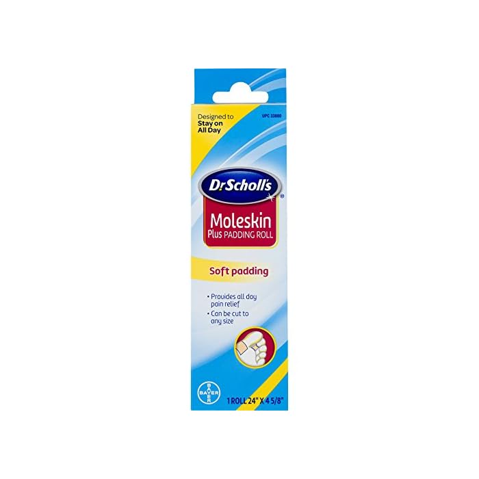 Dr. Scholl's Moleskin Plus Padding Roll 1 Each (Pack of 6)