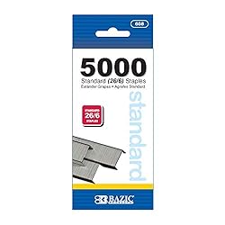 BAZIC Staples Standard (26/6) 5000/Pack, Stapler