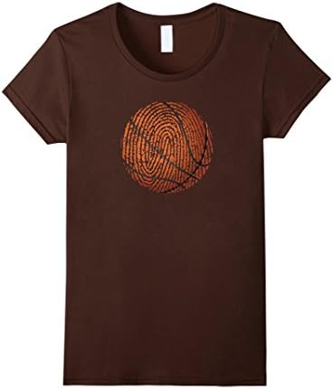 Womens Fingerprint Basketball Tee Large Brown