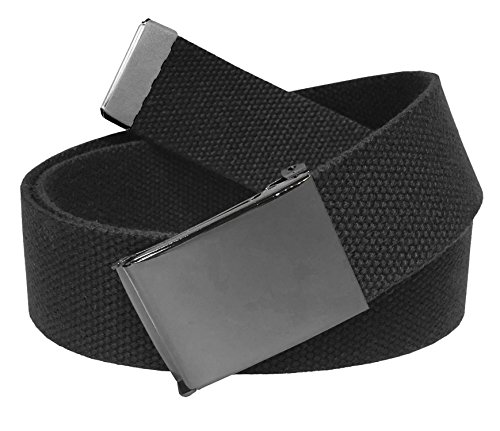 Men's Golf Belt in 1.5 Polished Pewter Flip Top Buckle with Canvas Web Belt
