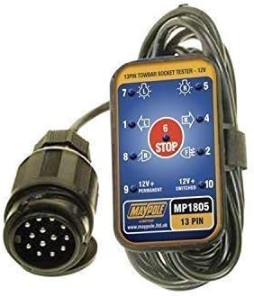 Maypole 1805B BK 13-Pin Towbar Socket Tester Cable, 3.5 m, Black, 8.0 cm L x 17.0 cm H x 14.0 cm W