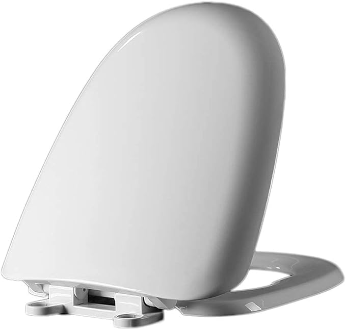 Durable UShaped White Toilet seat with Removable top Attachment and EasytoClean Soft Close