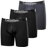 Calvin Klein Mens 3 Pack Chromatic Microfiber Boxer Briefs (Black/Grey/Black, Medium)