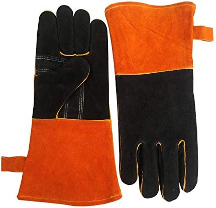 ChengYi Welding High Temperature Resistant Gloves Leather Heat Resistant Welders Gauntlet Wood Burner Gloves CYST05