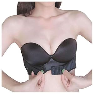 Women Strapless Front Buckle Lift Bra,Girl Push Up Adjustable Breathable Bra Invisible Wirefree Bra