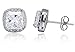 Mia Sarine 3 Cttw Simulated Blue Sapphire and Cubic Zirconia Halo Stud Earrings for Women 2 pc Set in Rhodium Plated Brass Blue Cushion