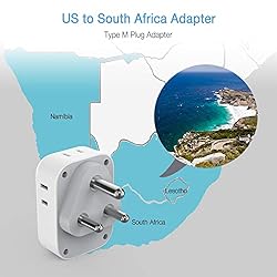 TESSAN South Africa Power Adapter, Type M Travel