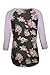 HOTAPEI Women Casual Floral Print 3 4 Sleeve Crew Neck Shirts Blouse Tops Rose Small