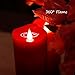 Remote Control 3D Moving Flame Led Candle with Timer, Battery Operated Candle for Home and Christmas Decoration, 3x9 Inch, Red