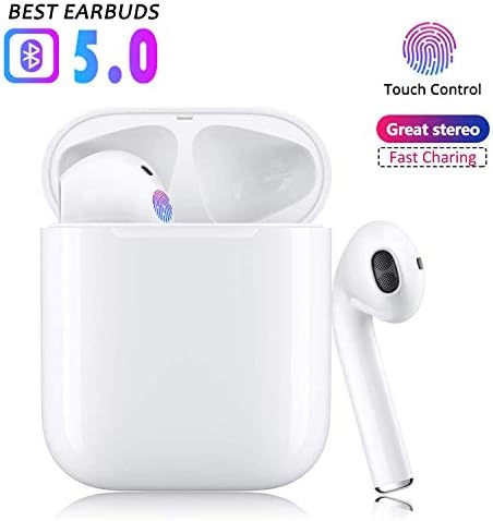 Bluetooth Headphones, Wireless Earbuds, Noise Cancelling 3D Stereo Touch-Control Sports Headsets, 24 Hrs Playtime, IPX5 Waterproof Earphones, for IOS iPhone Android