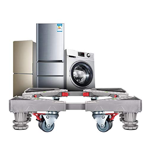 Furniture Dolly Roller Multi-Functional Movable Base Size Adjustable with 8 Locking Rubber Swivel Wheels,8 Strong Feet,Pedestal Telescopic Mobile Base for Portable Washing Machine Refrigerator Dryer