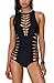 Oops Style Ladies Fashion Sexy Hollow Out Mio One Piece Swimsuit,Black L